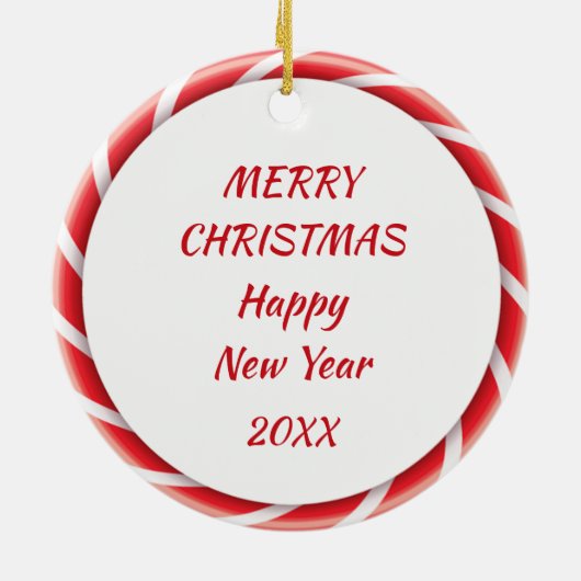 Candy Cane Border Cocker Spaniel Keramik Ornament (Hinten)