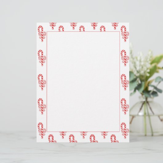 Candy Cane Border Letterhead (Stehend Vorderseite)