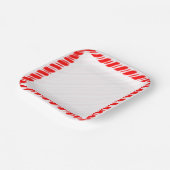 Candy Cane Border Weihnachtsdekor Custom Pappteller (Gewinkelt)