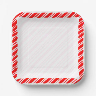 Candy Cane Border Weihnachtsdekor Custom Pappteller