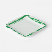 Candy Cane Border Weihnachtsdekor Custom Pappteller (Gewinkelt)