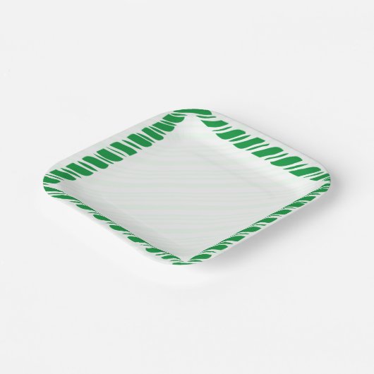 Candy Cane Border Weihnachtsdekor Custom Pappteller (Gewinkelt)