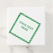 Candy Cane Border Weihnachtsdekor Custom Text Geschenkanhänger (Beispiel)