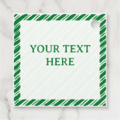 Candy Cane Border Weihnachtsdekor Custom Text Geschenkanhänger (Rückseite)