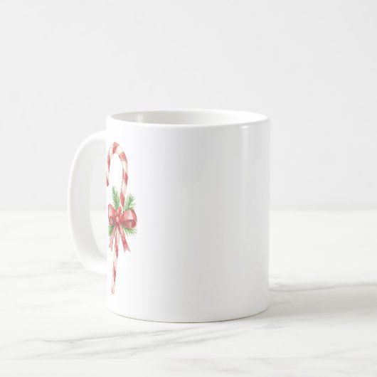 Candy Cane Bow Classic Christmas Kaffeetasse (Vorderseite Links)
