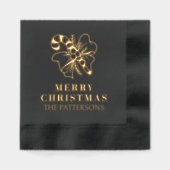 Candy Cane Bow Frohe Weihnachten Personalisierter  Servietten Mit Folie (Vorderseite)