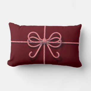 Candy Cane Bow Lumbar Pillow Lendenkissen