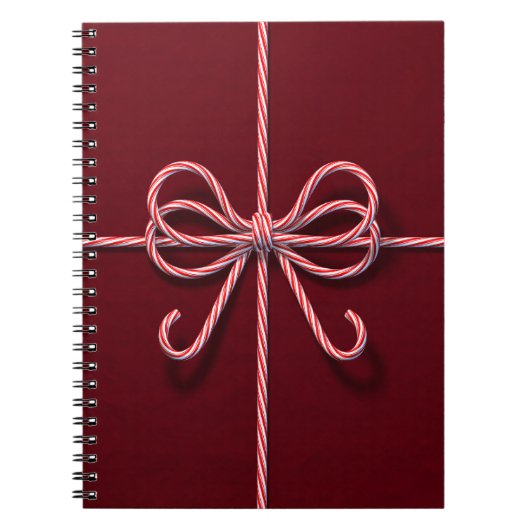 Candy Cane Bow Notebook Notizblock (Vorderseite)