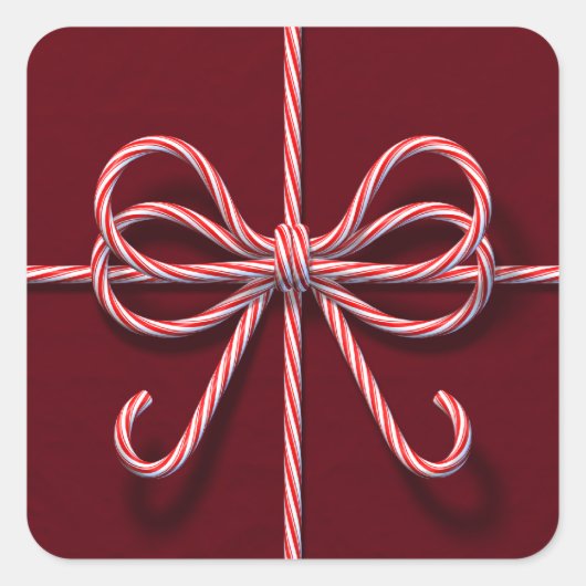 Candy Cane Bow Sticker (Vorderseite)