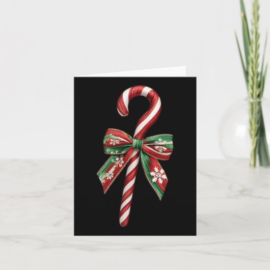 Candy Cane Bow Weihnachts Peppermint Weihnachtskup Karte (Vorderseite)