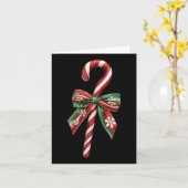 Candy Cane Bow Weihnachts Peppermint Weihnachtskup Karte (Gelbe Blume)