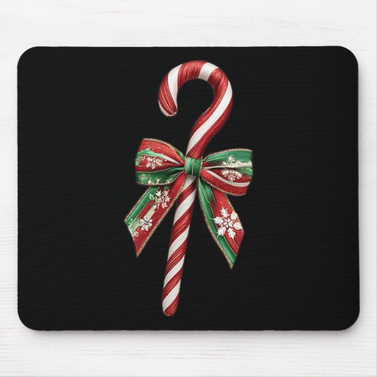 Candy Cane Bow Weihnachts Peppermint Weihnachtskup Mousepad (Vorne)