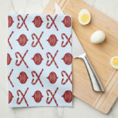 Candy Cane Bows und Ornamente Geschirrtuch (Viertel Falte)