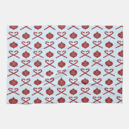 Candy Cane Bows und Ornamente Geschirrtuch