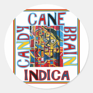 CANDY CANE BRAIN INDICA RUNDER AUFKLEBER