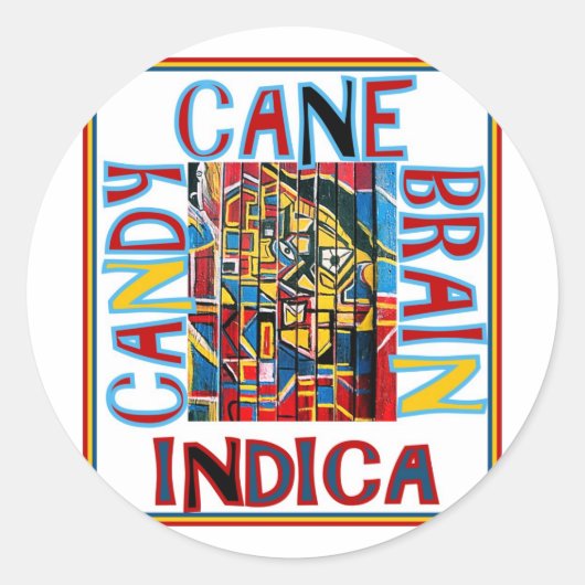 CANDY CANE BRAIN INDICA RUNDER AUFKLEBER (Vorderseite)
