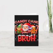 Candy Cane Bruh Cute Santa Elf Christmas Xmas Boy Karte (Vorderseite)