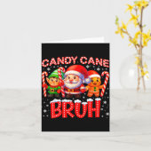 Candy Cane Bruh Cute Santa Elf Christmas Xmas Boy  Karte (Gelbe Blume)