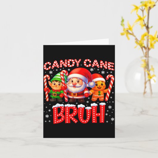 Candy Cane Bruh Cute Santa Elf Christmas Xmas Boy Karte (Gelbe Blume)