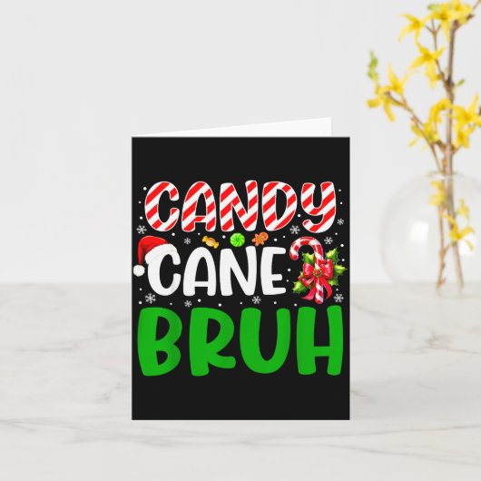 Candy Cane Bruh Funny Christmas Family Matching Xm Karte (Gelbe Blume)