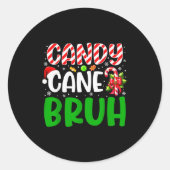 Candy Cane Bruh Funny Christmas Family Matching Xm Runder Aufkleber (Vorderseite)