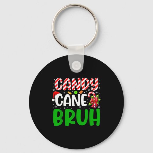 Candy Cane Bruh Funny Christmas Family Matching Xm Schlüsselanhänger (Vorderseite)
