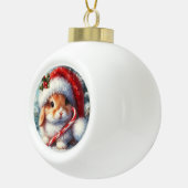 Candy Cane Bunny Rabbit Keramik Kugel-Ornament (Rechts)