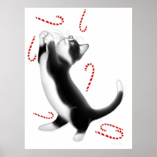 Candy Cane Cat Toys drucken Poster (Vorne)
