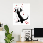 Candy Cane Cat Toys drucken Poster (Heimbüro)