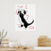 Candy Cane Cat Toys drucken Poster (Küche)