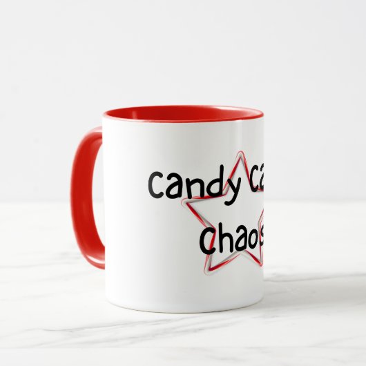 Candy Cane Chaos Christmas Mug Tasse (Vorderseite Links)