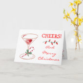 Candy Cane Cheers Weihnachten Martini Holiday Ligh Karte (Gelbe Blume)