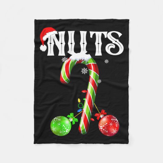 Candy Cane Chest Nuts Couples Funny Chestnuts Xmas Fleecedecke (Vorderseite)
