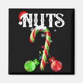 Candy Cane Chest Nuts Couples Funny Chestnuts Xmas Magnet (Vorne)