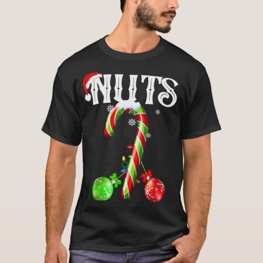 Candy Cane Chest Nuts Couples Funny Chestnuts Xmas T-Shirt (Vorderseite)