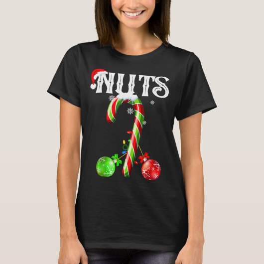 Candy Cane Chest Nuts Couples Funny Chestnuts Xmas T-Shirt (Vorderseite)