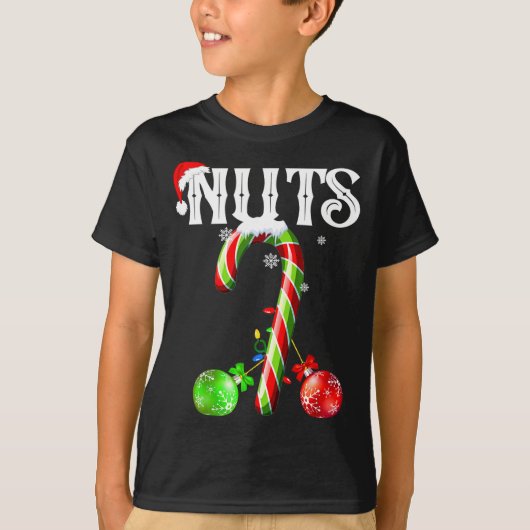 Candy Cane Chest Nuts Couples Funny Chestnuts Xmas T-Shirt (Vorderseite)