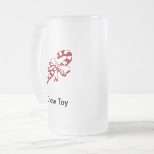 Candy Cane Chew Toy Mattglas Bierglas (Vorderseite Links)