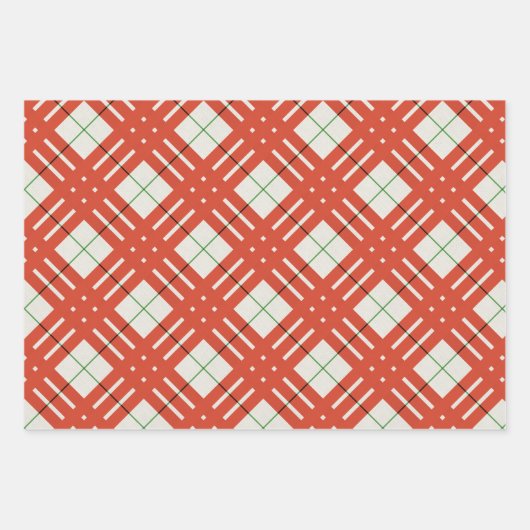 Candy Cane Chorus Diagonal Flat Sheet Set of 3 Geschenkpapier Set (Vorderseite 3)