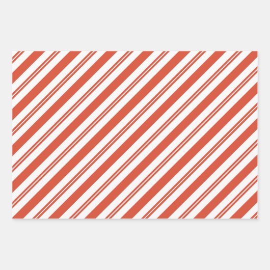 Candy Cane Chorus Diagonal Flat Sheet Set of 3 Geschenkpapier Set (Vorderseite 2)