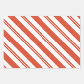 Candy Cane Chorus Diagonal Flat Sheet Set of 3 Geschenkpapier Set (Vorderseite)