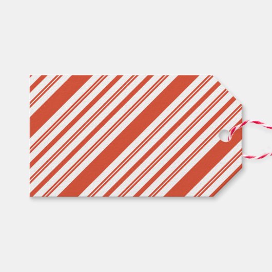 Candy Cane Chorus-Stripe-Diagonal Geschenkanhänger (Vorderseite (Horizontal))