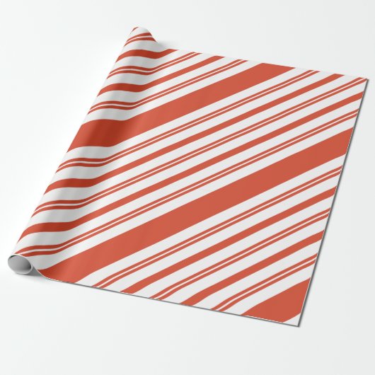 Candy Cane Chorus-Stripe-Diagonal Geschenkpapier (Ungerollt)