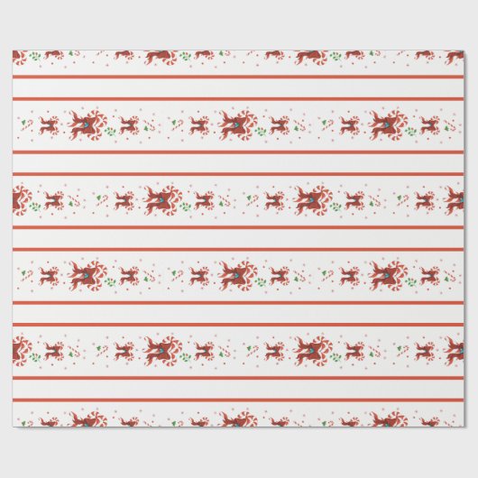 Candy Cane Chorus Wrapping Paper Geschenkpapier (Flach)