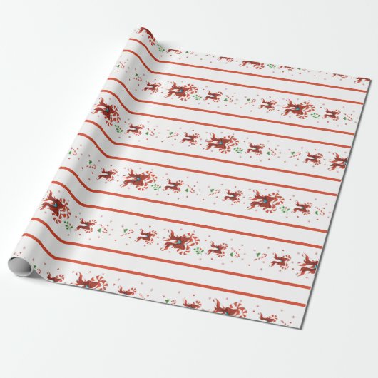 Candy Cane Chorus Wrapping Paper Geschenkpapier (Ungerollt)
