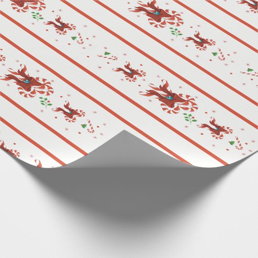 Candy Cane Chorus Wrapping Paper Geschenkpapier (Ecke)