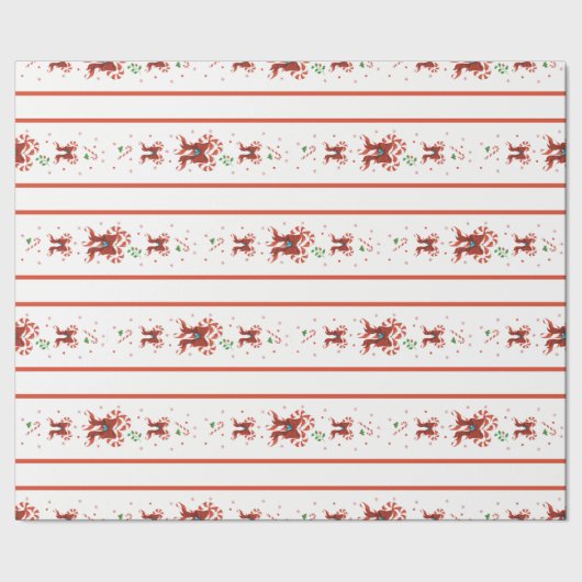 Candy Cane Chorus Wrapping Paper Geschenkpapier (Saum)