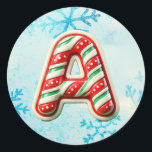 Candy Cane Christmas "A" Sticker, Feste Streifen Runder Aufkleber<br><div class="desc">Fügen Sie Ihren Urlaubsgeschenke und Dekoration eine festliche Touch mit diesen runden Aufklebern mit dem Buchstaben "A" in einem fröhlichen Bonbons-Design. Ideal für die Personalisierung von Geschenken, Karten und Gastgeschenke! Personalisieren Sie dieses Design mit einem Monogramm, einem Namen oder einem Foto. © Copyright 2024 P.D., Holiday Patterns & Paintings &...</div>