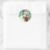Candy Cane Christmas Angel von Hannah Lynn Runder Aufkleber (Tasche)