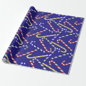 Candy Cane Christmas Blue Geschenkpapier (Ungerollt)